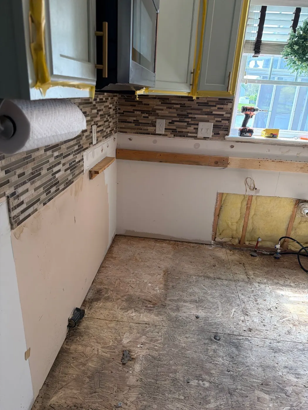 Containment setup for mold remediation in Westwoods home